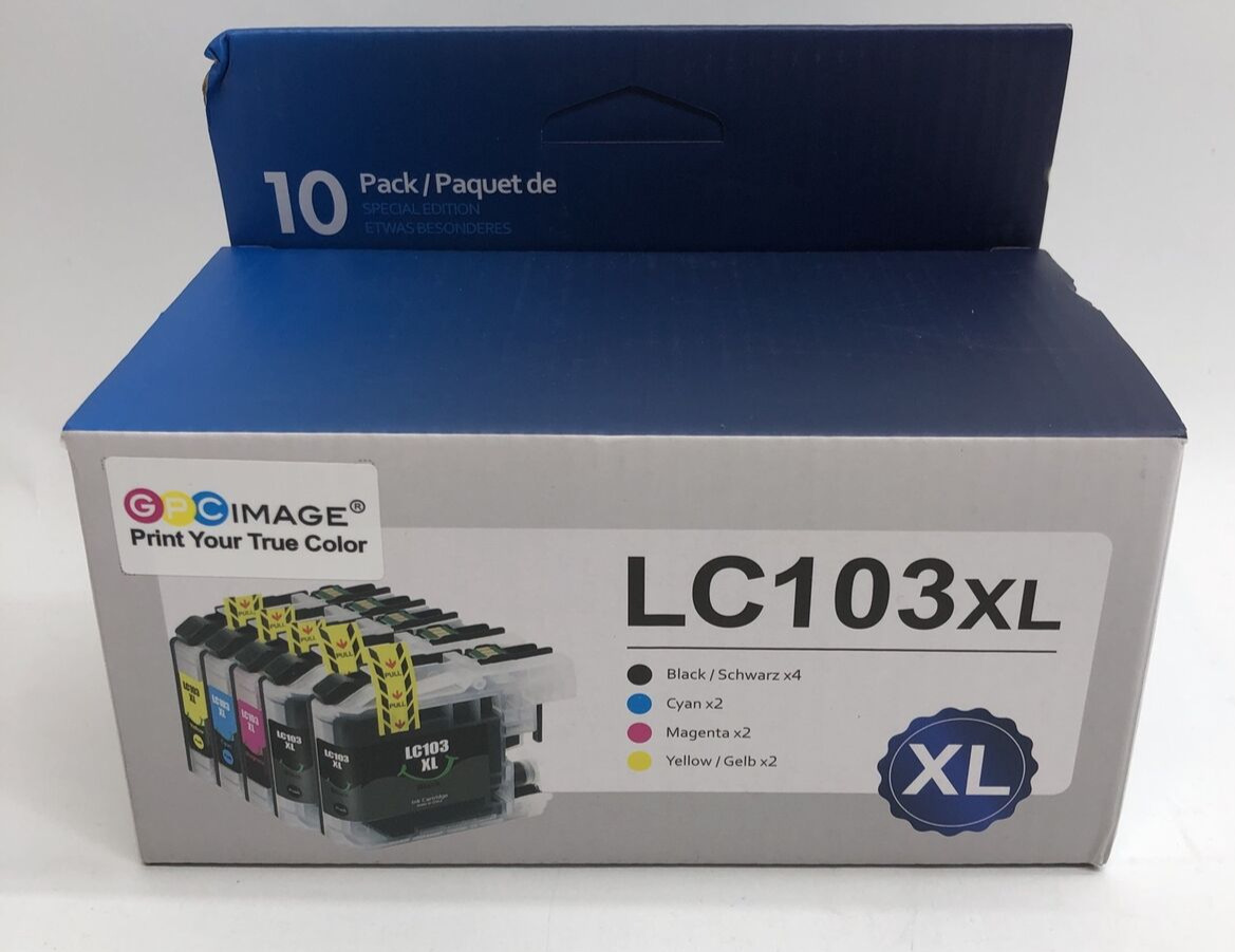 GPC Image LC103 XL Ink Cartridges Replacement For Brother 103 Ink - 10 Pack