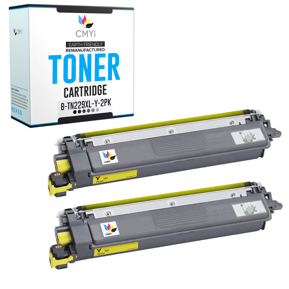 2PK Compatible TN-229XL Yellow Toner Cartridge for Brother MFC-L3780CDW L8395CDW