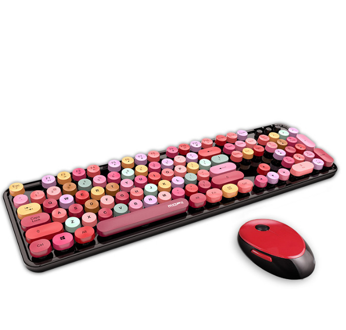 1Set Charming Colorful Wireless Bluetooth Mechanical Keyboard Keyboard