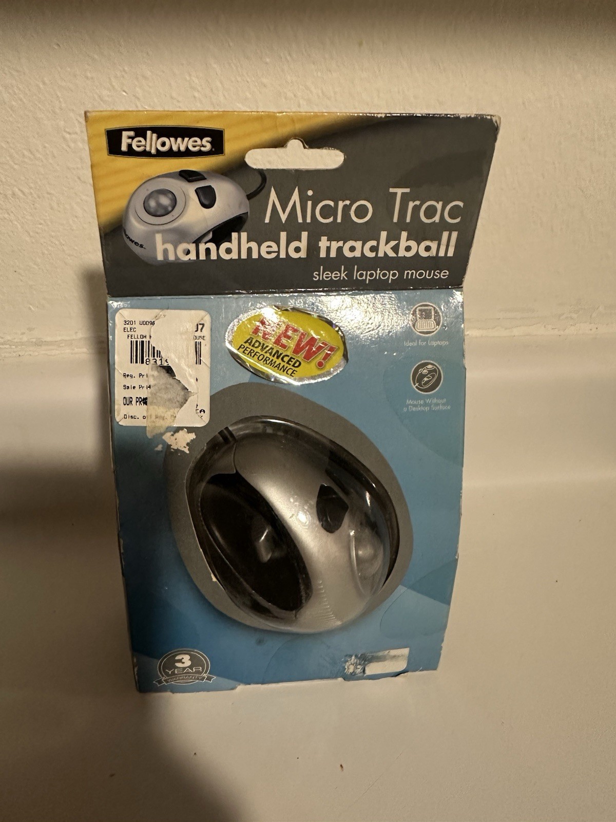 Fellowes Micro Trac Handheld Trackball Laptop Mouse 99928 New In Box