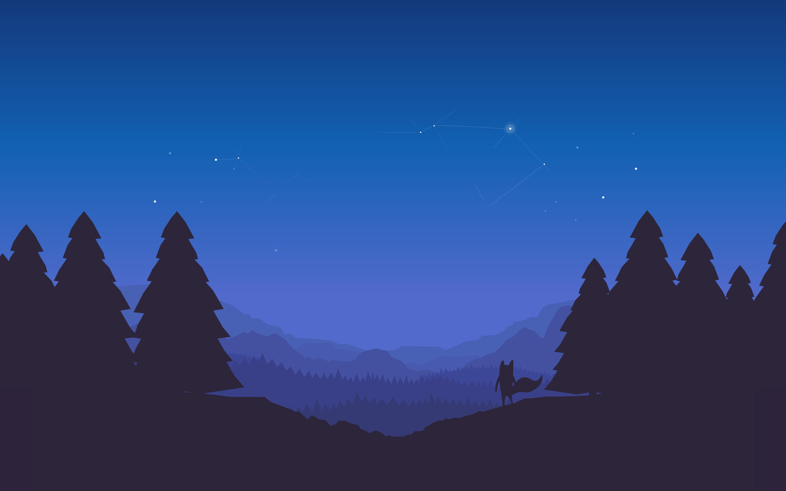 Landscape mozilla firefox night forest horizon Custom Gaming Mat Desk