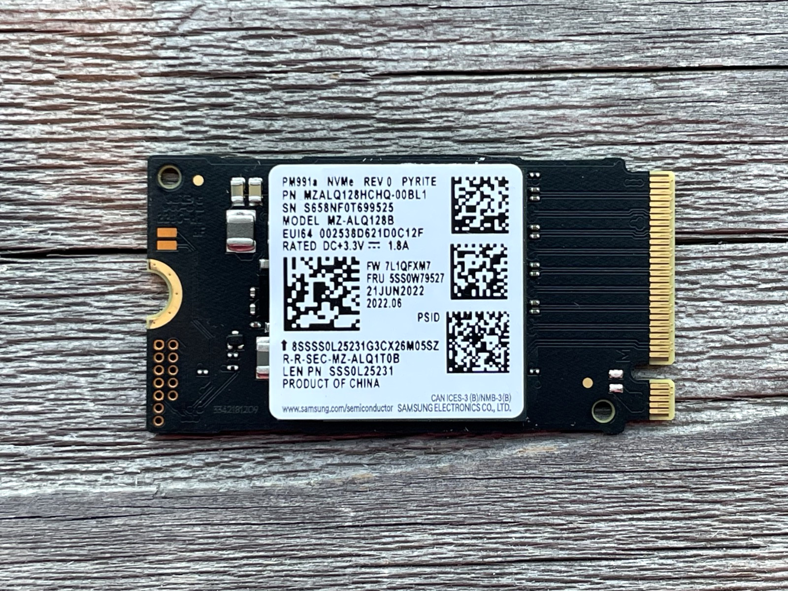 Samsung 128GB M.2 2242 NVMe PCIe Gen3 x4 Internal SSD, PM991a MZALQ128HCHQ-000L1