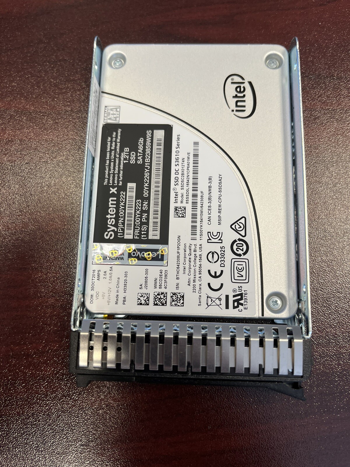 Lenovo System X - SSD Intel S3610 1.2TB 2.5" 6Gbps, Enterprise SATA, FRU:00YK222