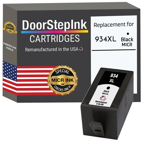 DoorStepInk Compatible Ink Cartridge for HP 934XL (C2P23AN) Black MICR-USA