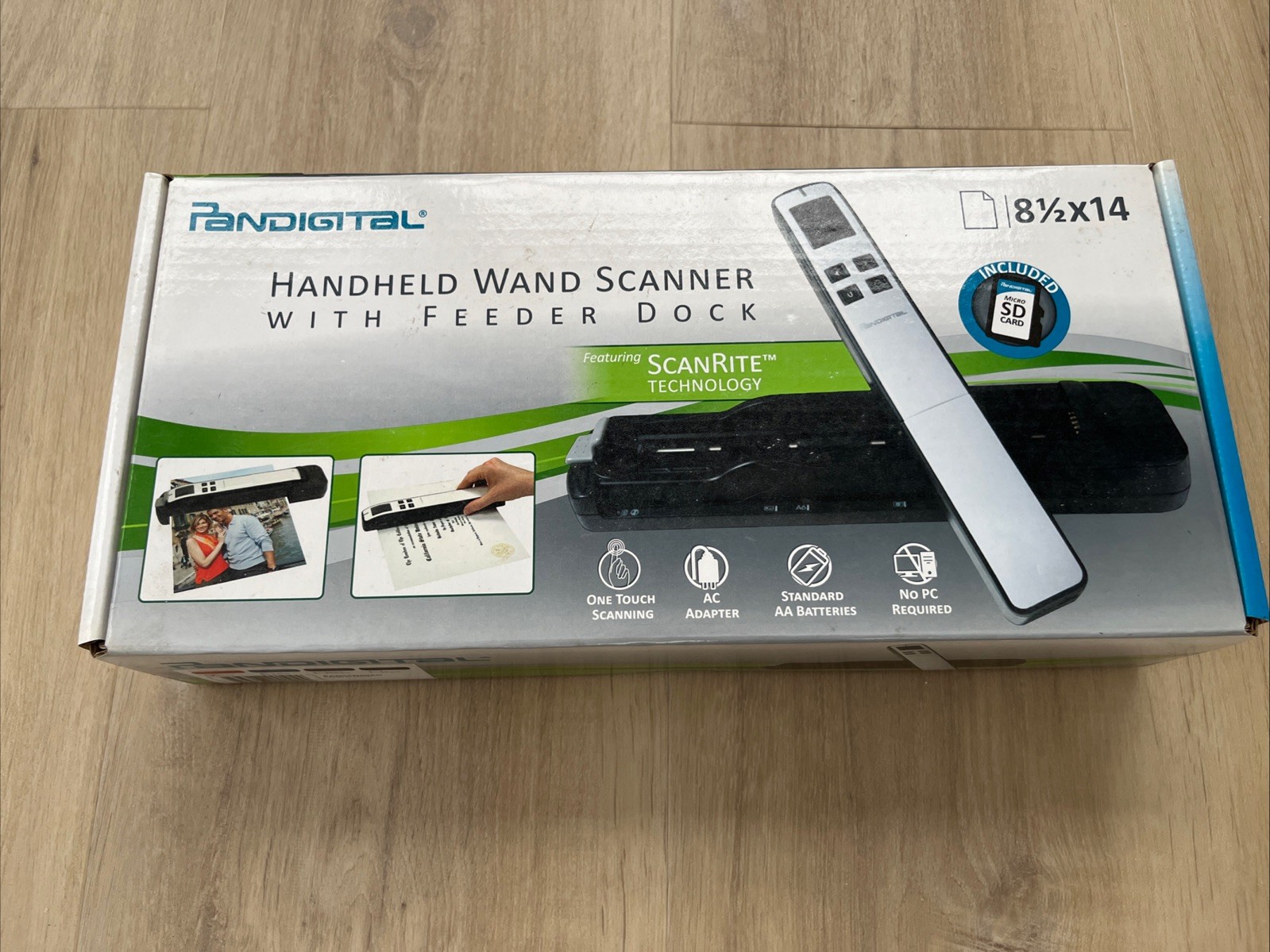 Pandigital Hand Held Wand Scanner With Feeder Dock Red -  Complete