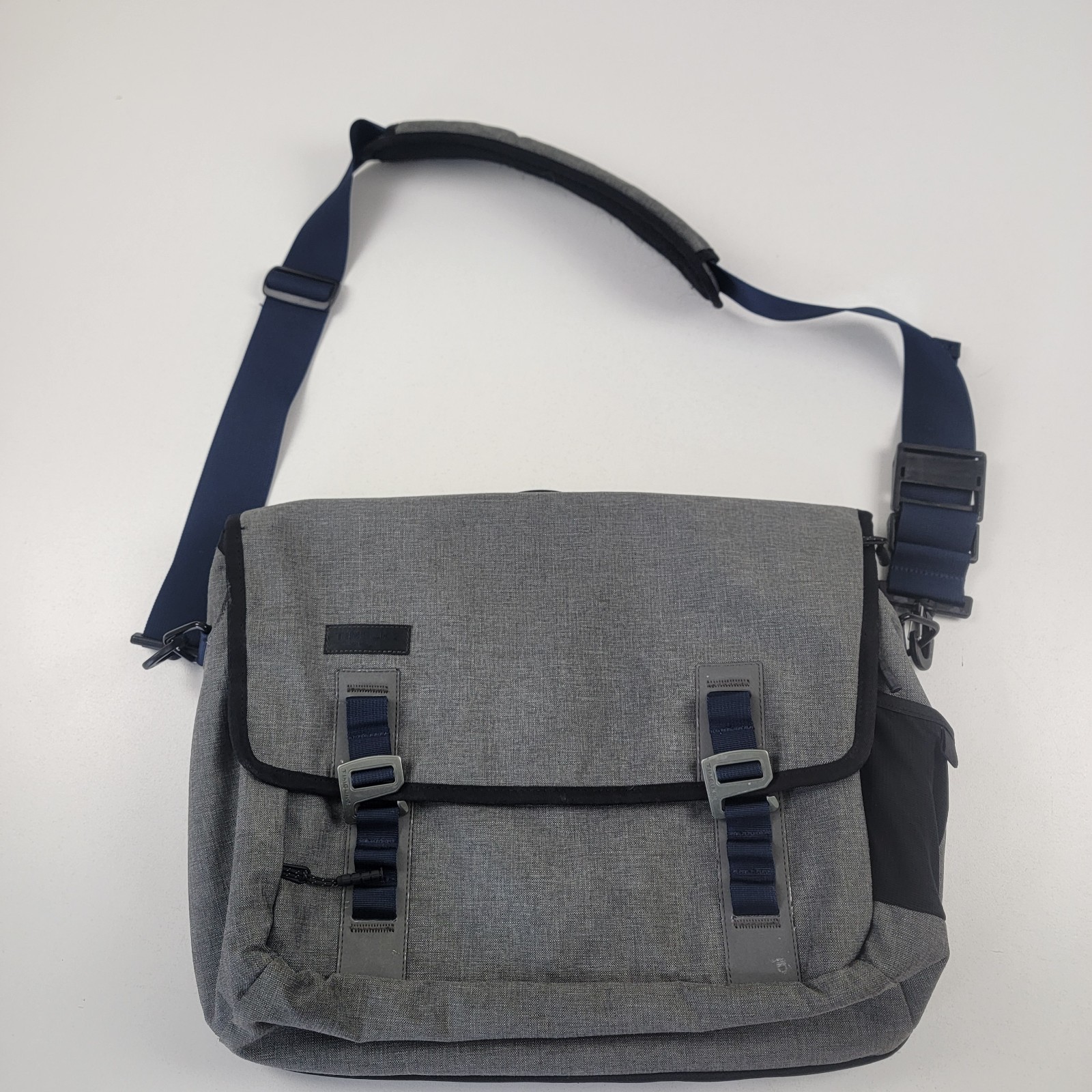 Timbuk2 Command Messenger Bag Laptop Gray Blue Multi-Pockets Shoulder Strap