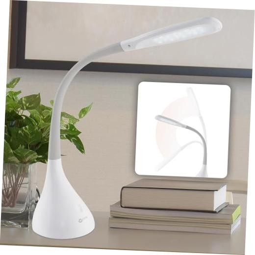 Creative Curves LED Desk Lamp with USB Port | ClearSun LEDs Reduce White/Grey