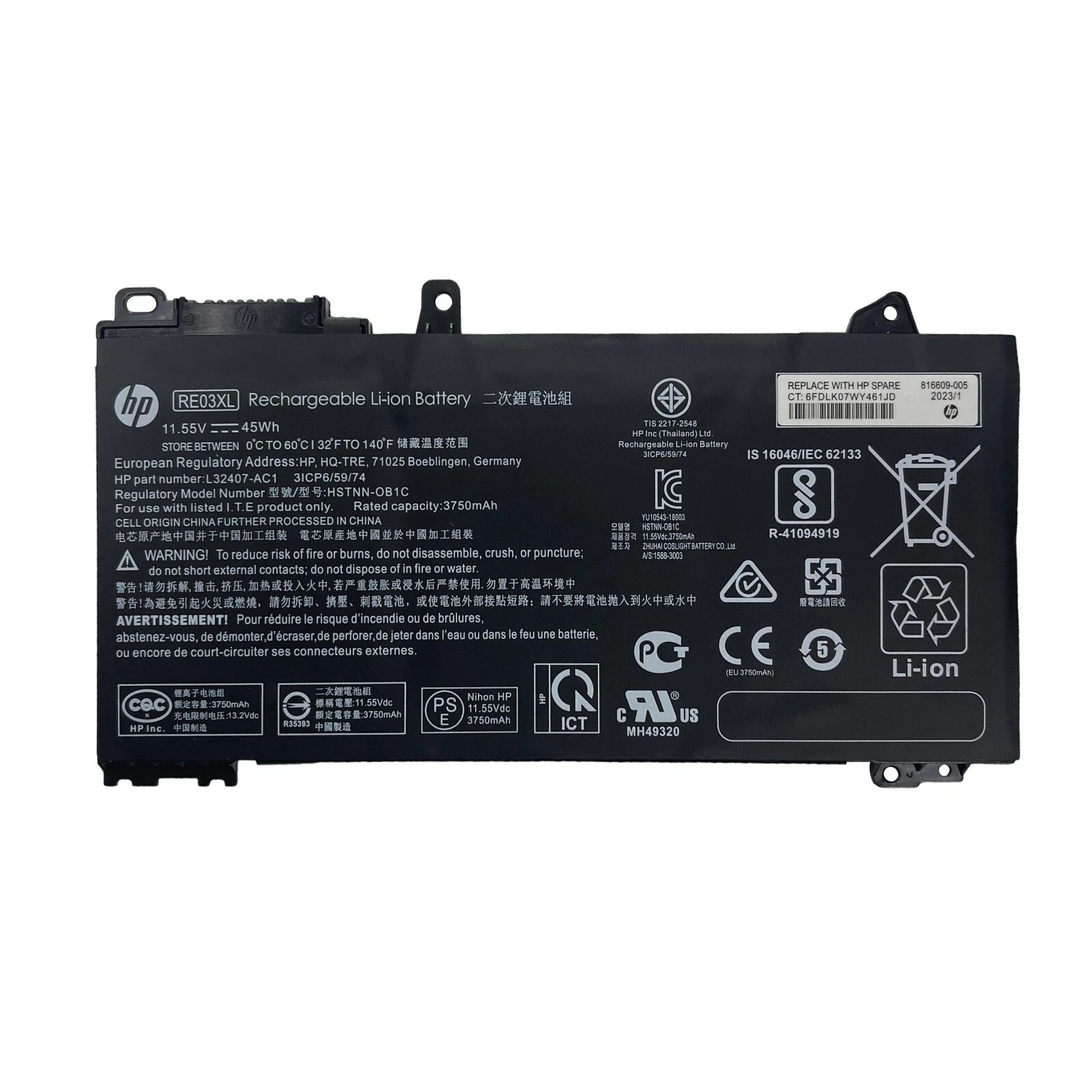 lot Genuine OEM 45WH RE03XL Battery For HP ProBook 430 440 445 450 455 455R G6