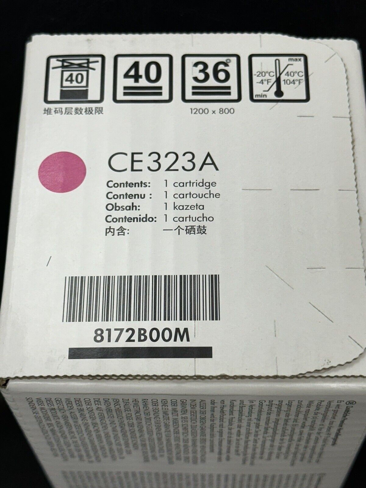 HP 128A Toner Cartridge - Magenta (CE323A). Magenta Only. One Part Of A 3 Pack.