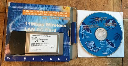 11 Mbps Wireless LAN PC PCMCIA Card & Driver CD