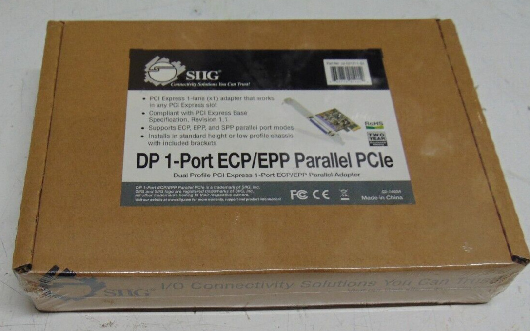 NEW Siig JJ-E01211-S1 1-port PCI Express Parallel Adapter Dual Profile PCIe