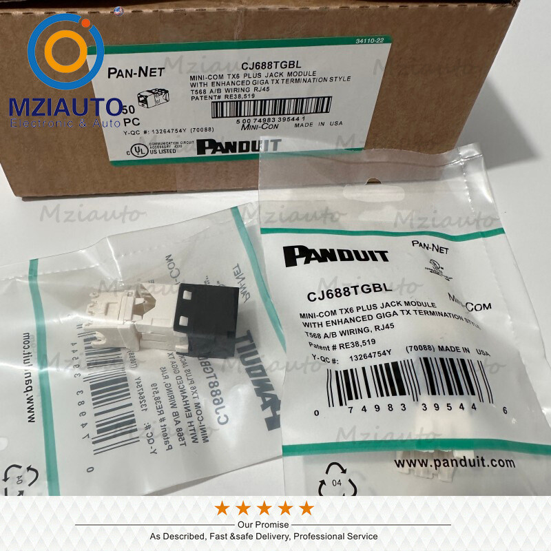 50PCS Cat6 Mini-Com RJ45 Network Jack Module Black For Panduit CJ688TGBL Giga TX