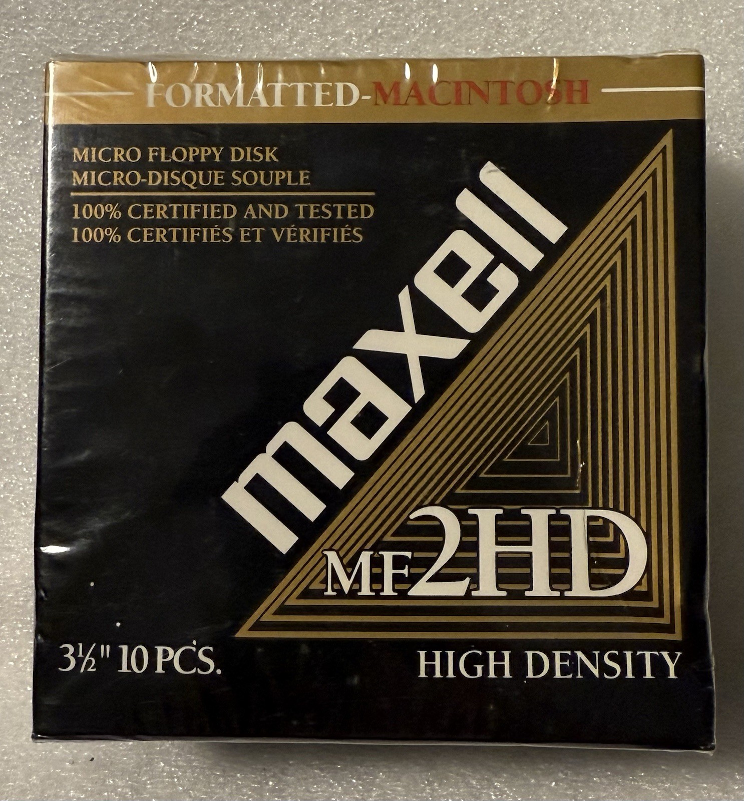 New Maxell Floppy Disks MF2HD Formatted Macintosh Box of 10 Sealed Vintage NOS