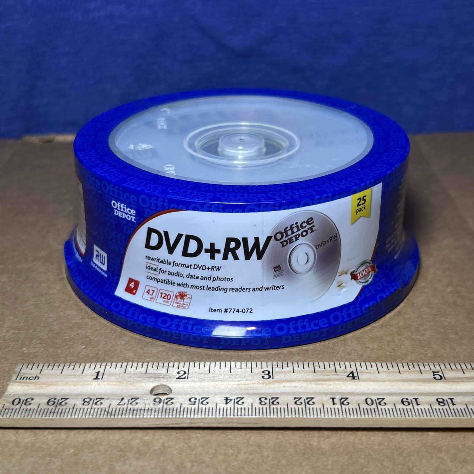 Office Depot DVD+RW 4.7gb 4x Speed Rewritable Blank Discs 25 Pack 120min SEALED
