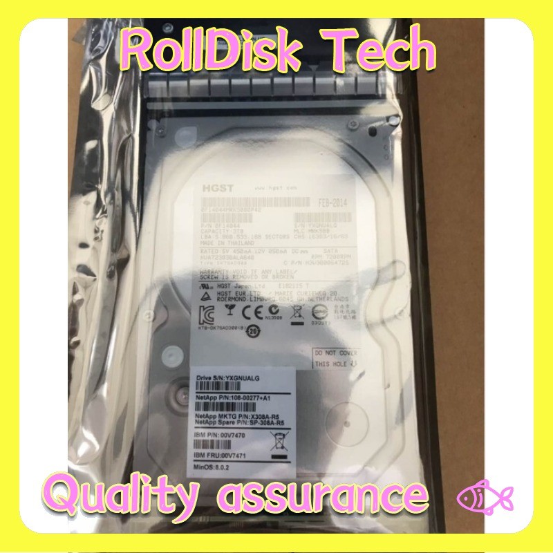 New NetApp X308A-R5 SP-308A-R5 108-00255 3T 3TB 3.5" SATA Hard Drive