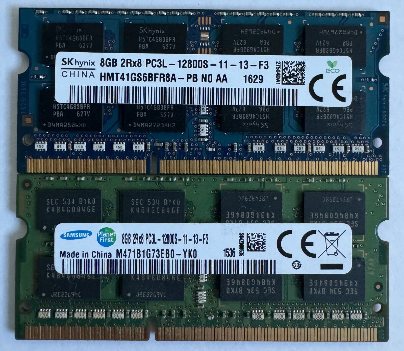 Mixed Brand 16GB (2x8GB) PC3L-12800 (DDR3-1600) SO-DIMM Laptop Memory