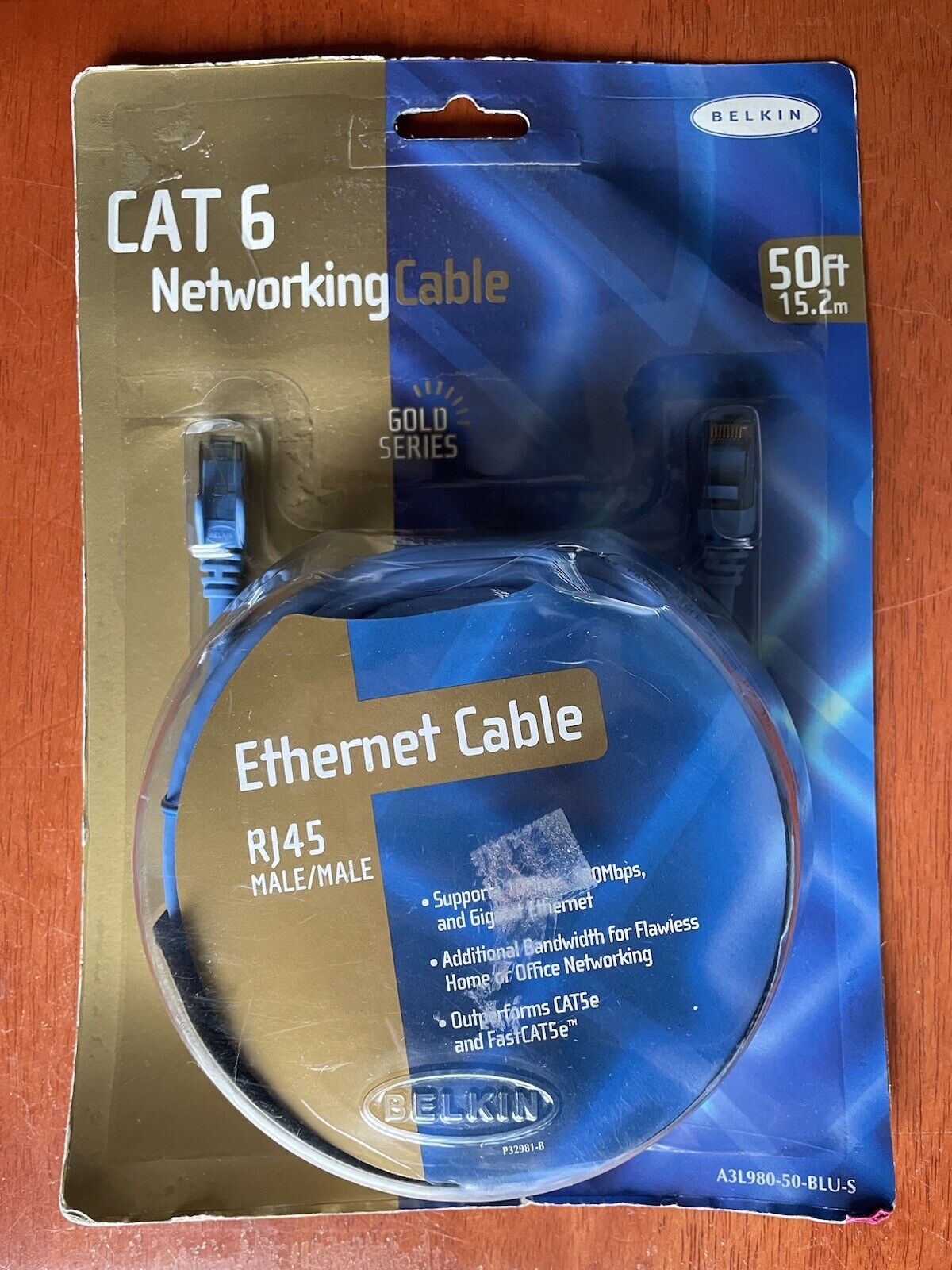 Belkin CAT6 Networking Cable 50 ft Rj45 Male/Male Blue