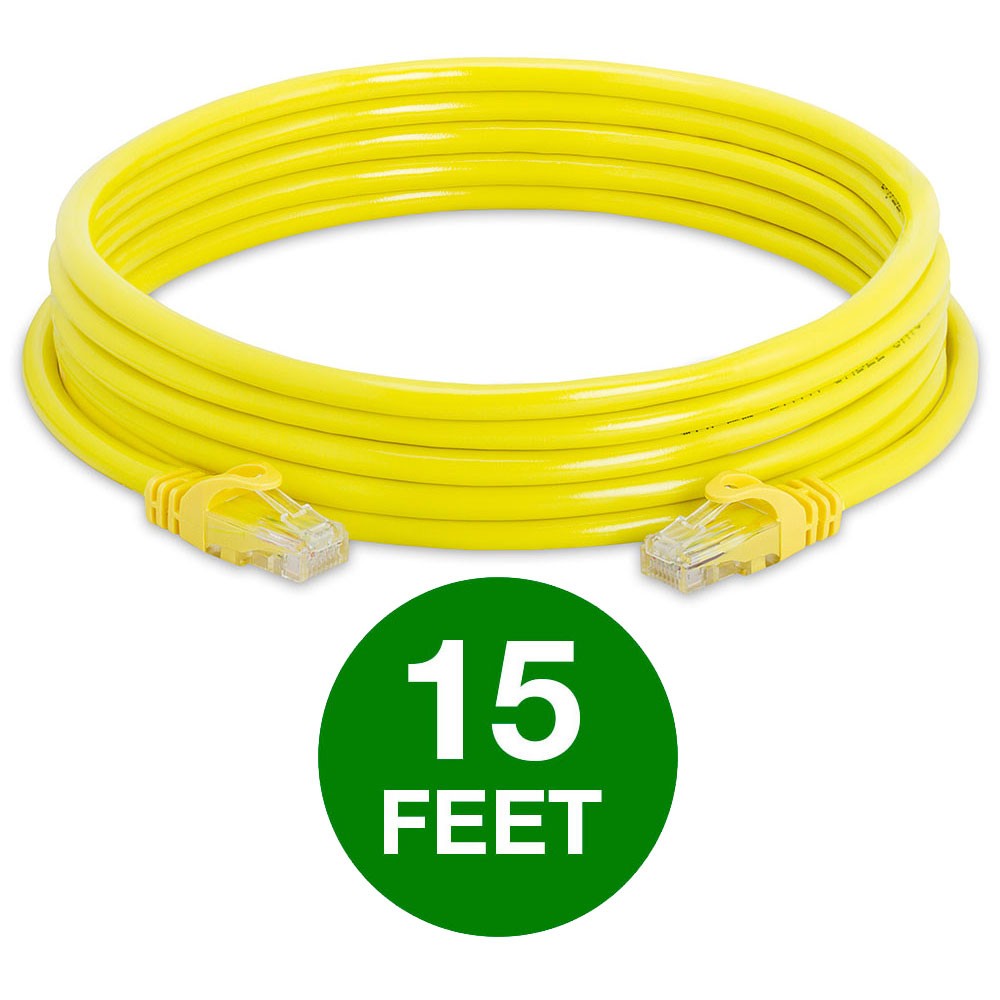10 Pack Cat6 Ethernet Cable Reliable Gigabit LAN Cord with RJ45 Plugs Yellow