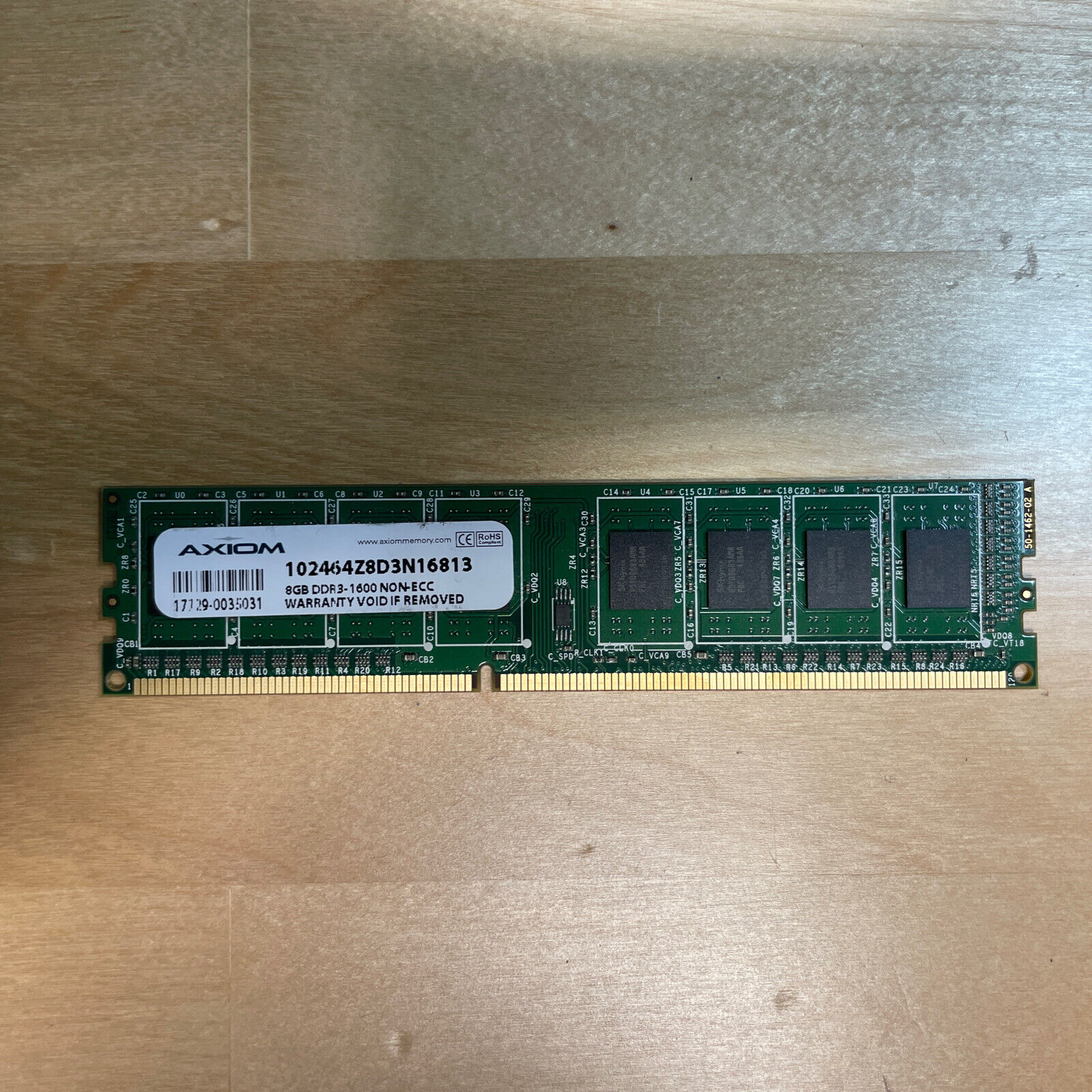 8GB DDR3 PC3 DESKTOP MEMORY AXIOM 8GB DDR3-1600 NON-ECC 10246Z8D3N16813
