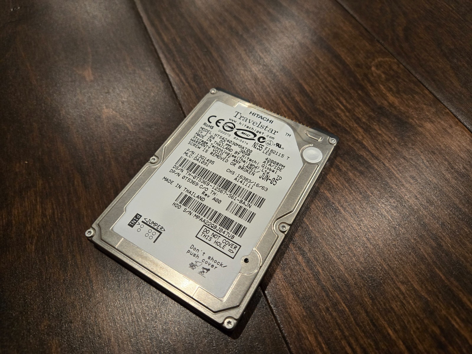 HITACHI Travelstar HTS424030M9AT00 HGST 4200RPM ATA/IDE 30GB 2.5" Laptop HDD