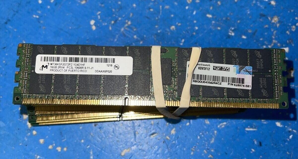 80GB (5x16GB) MICRON RAM MEMORY 2Rx4 PC3L-10600R RAM MT36KSF2G72PZ-1G4D1HF