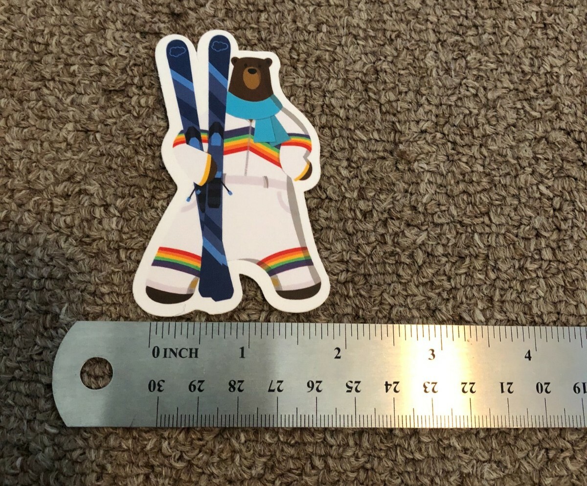 RARE Salesforce Cody the Bear Skiing Holiday Sticker 