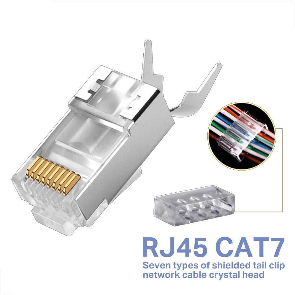 RJ45 Cat7 Connector Network Cable Connector RJ45 plug shielded FTP 8P8C Network 
