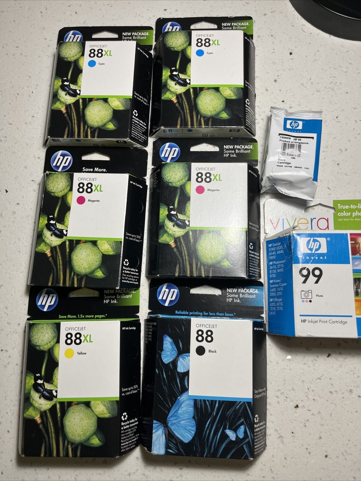 Set Genuine HP 88XL Ink Cartridge 6 Pack for Officejet HP98, HP99