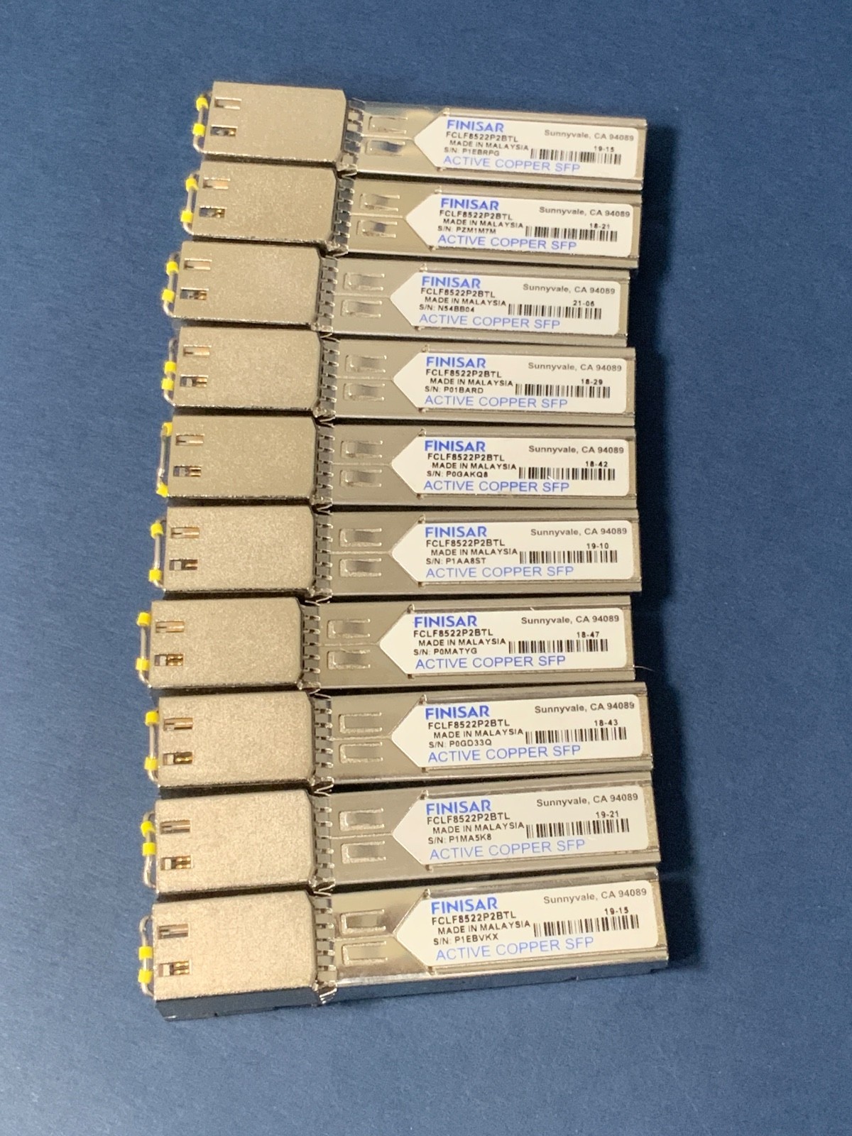 LOT OF 10 Finisar FCLF8522P2BTL 1000B-T RJ-45 Copper Transceiver