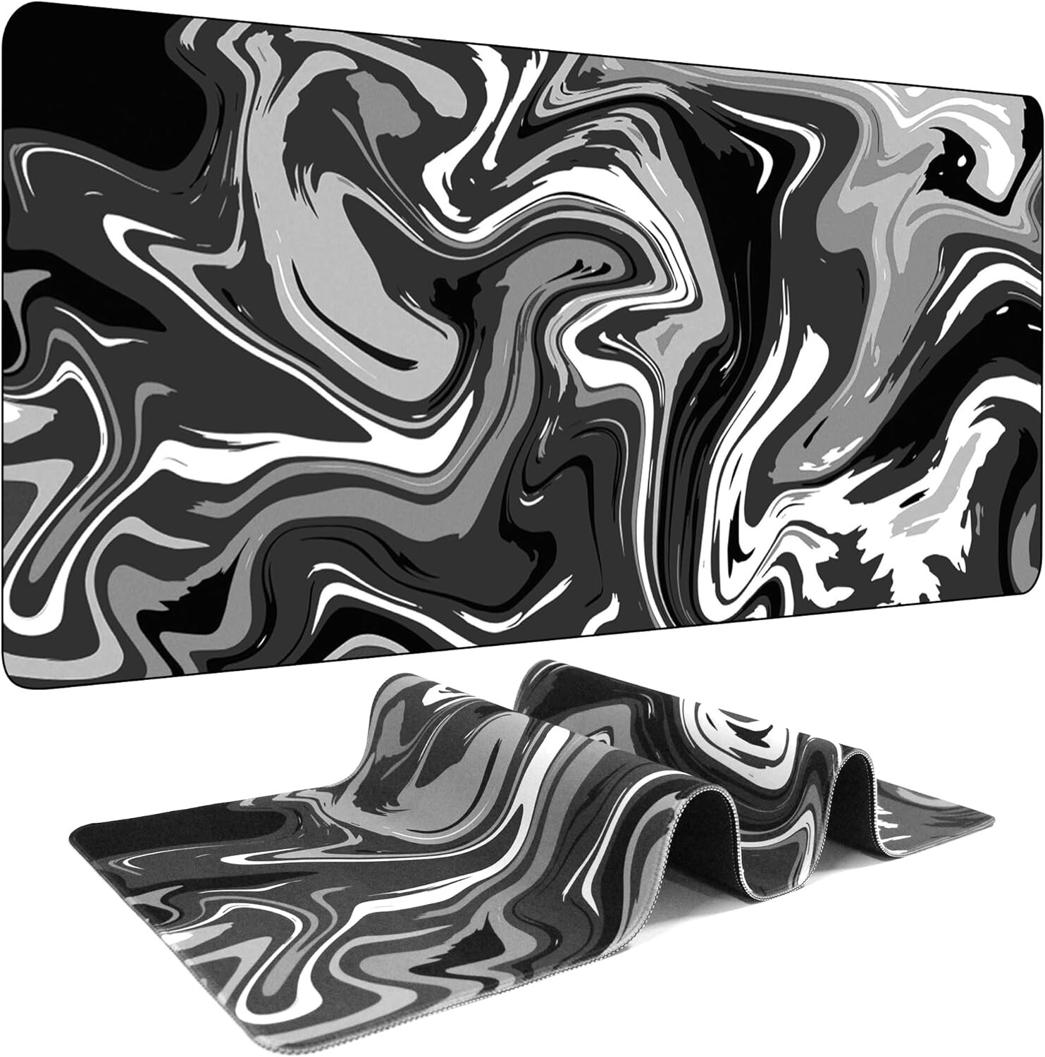 Fluid Pattern Marbled Design Large Mouse Pad Desk Mat Desk Pad (31.5"L*11.8"W)