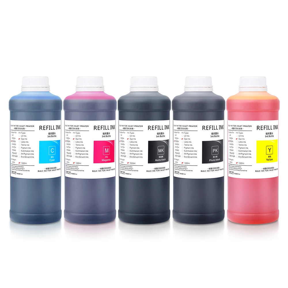 1000ML 5Colors 72 Refill Dye Ink for HP Designjet T770 T610 T1100 T1300 T2300