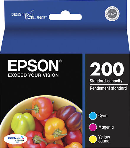 Genuine Epson 200- 3pk Cyan Magenta Yellow Ink Cartridges EXP. 01/2024 *SEALED*