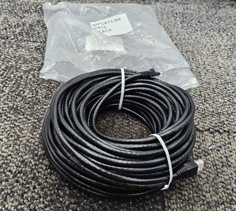 (QTY 2) Proline PRO-85FCAT6-BK: 85ft. CAT6 Cable, Black, RJ-45, Snagless, Booted