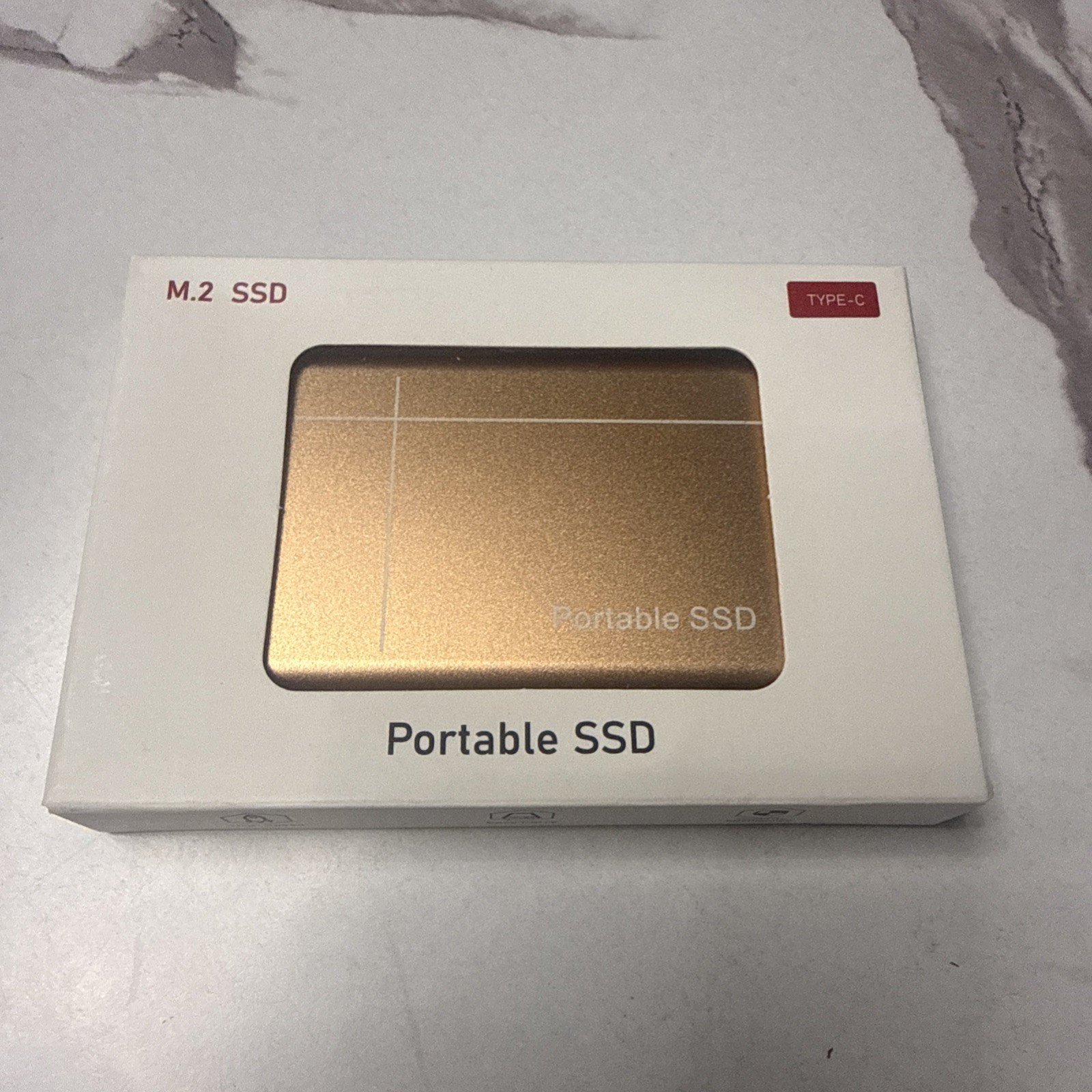 32TB M.2 Portable External SSD Gold Compatible with Laptop & PC