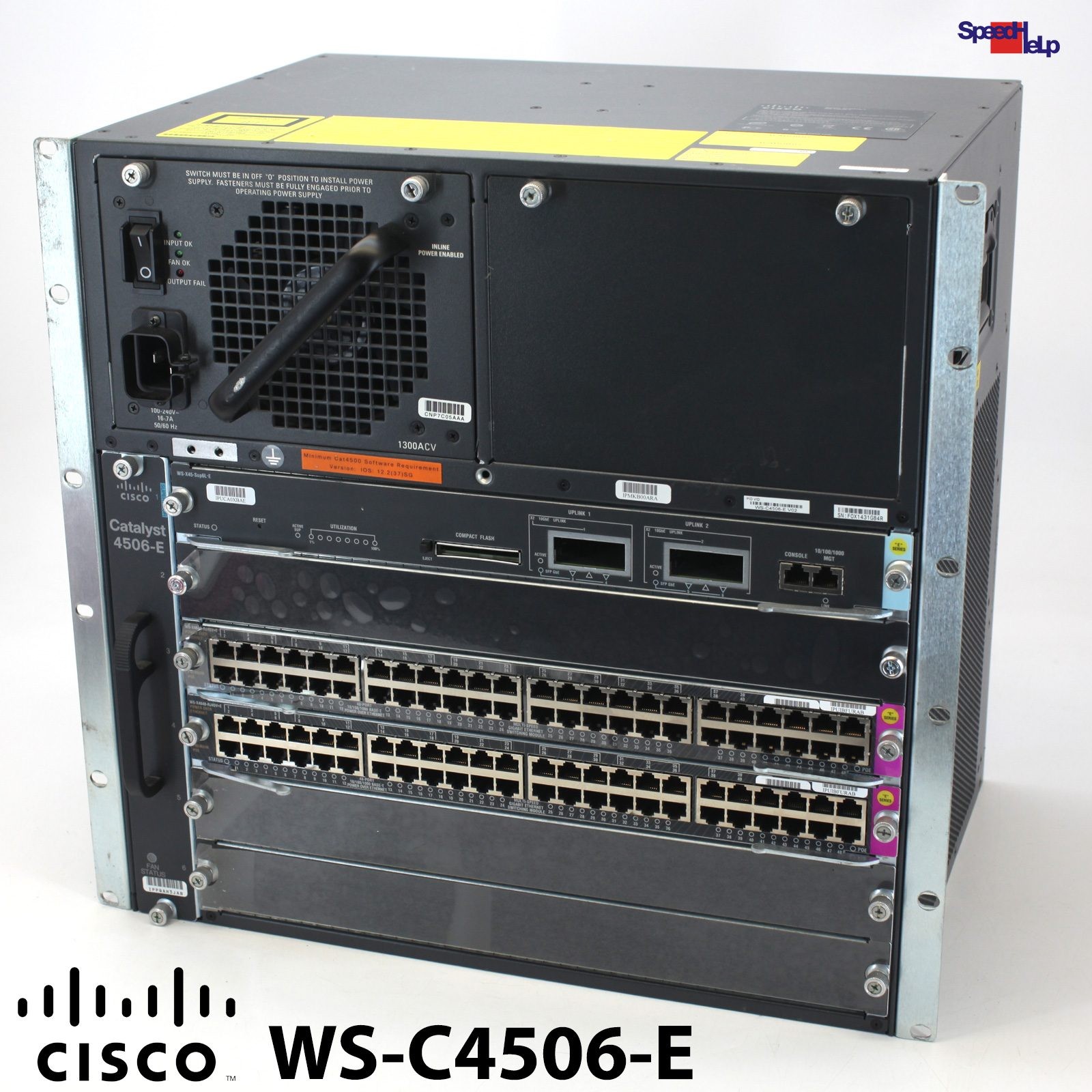19" Cisco Catalyst Switch WS-C4506E 4500-E Series WS-X4648-RJ45V+E