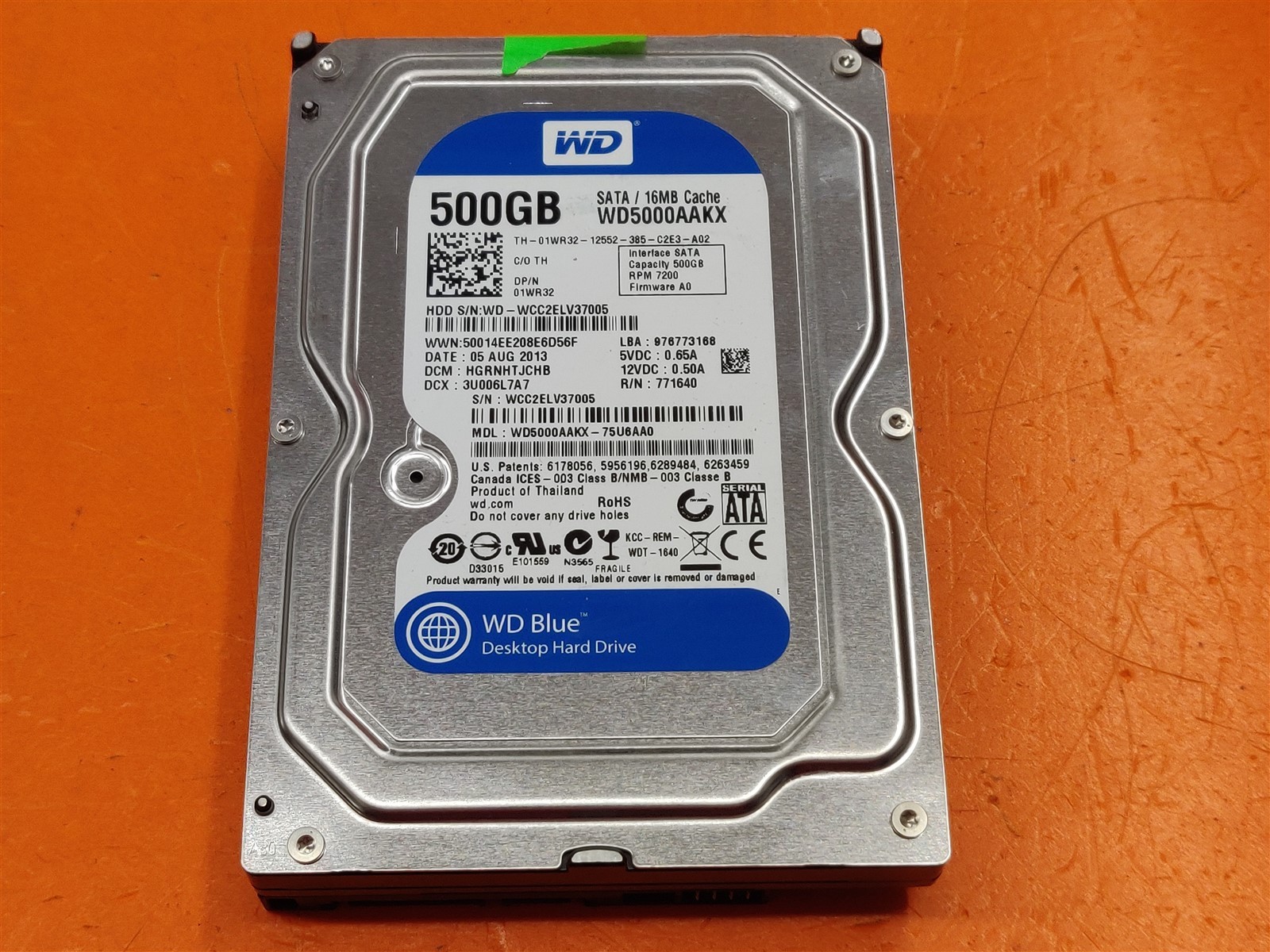 ⭐️⭐️⭐️⭐️⭐️ HDD Hard Drive SATA Desktop 3.5" WD Blue WD5000AAKX-75U6AA0 500GB