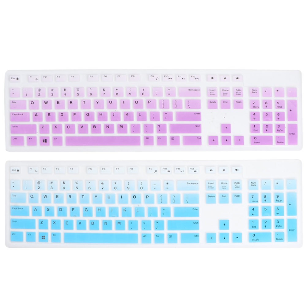 2Pcs Blue Silicone Keyboard Cover Reusable Protective Film Thin Keyboard Skin