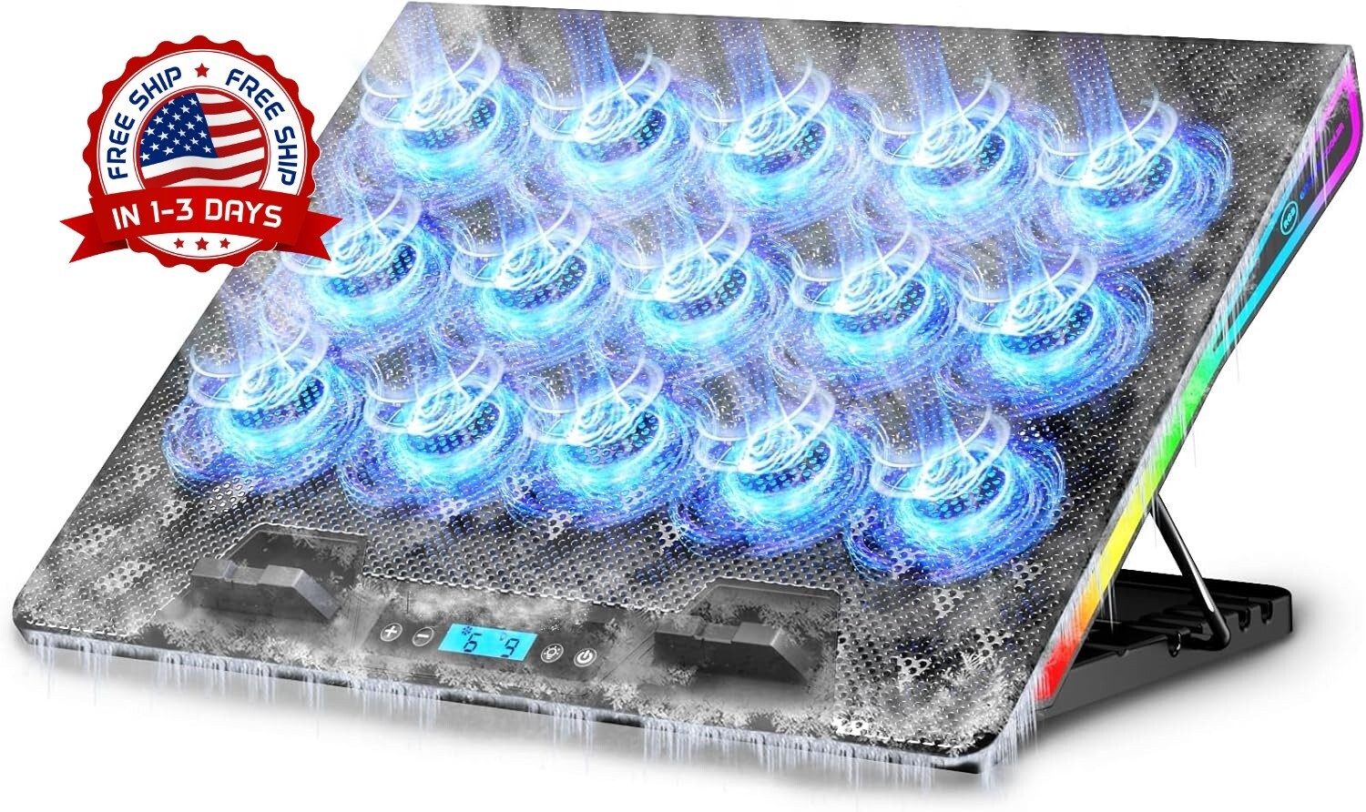 Base de enfriamiento para computadora portátil para juegos con enfriador de 15