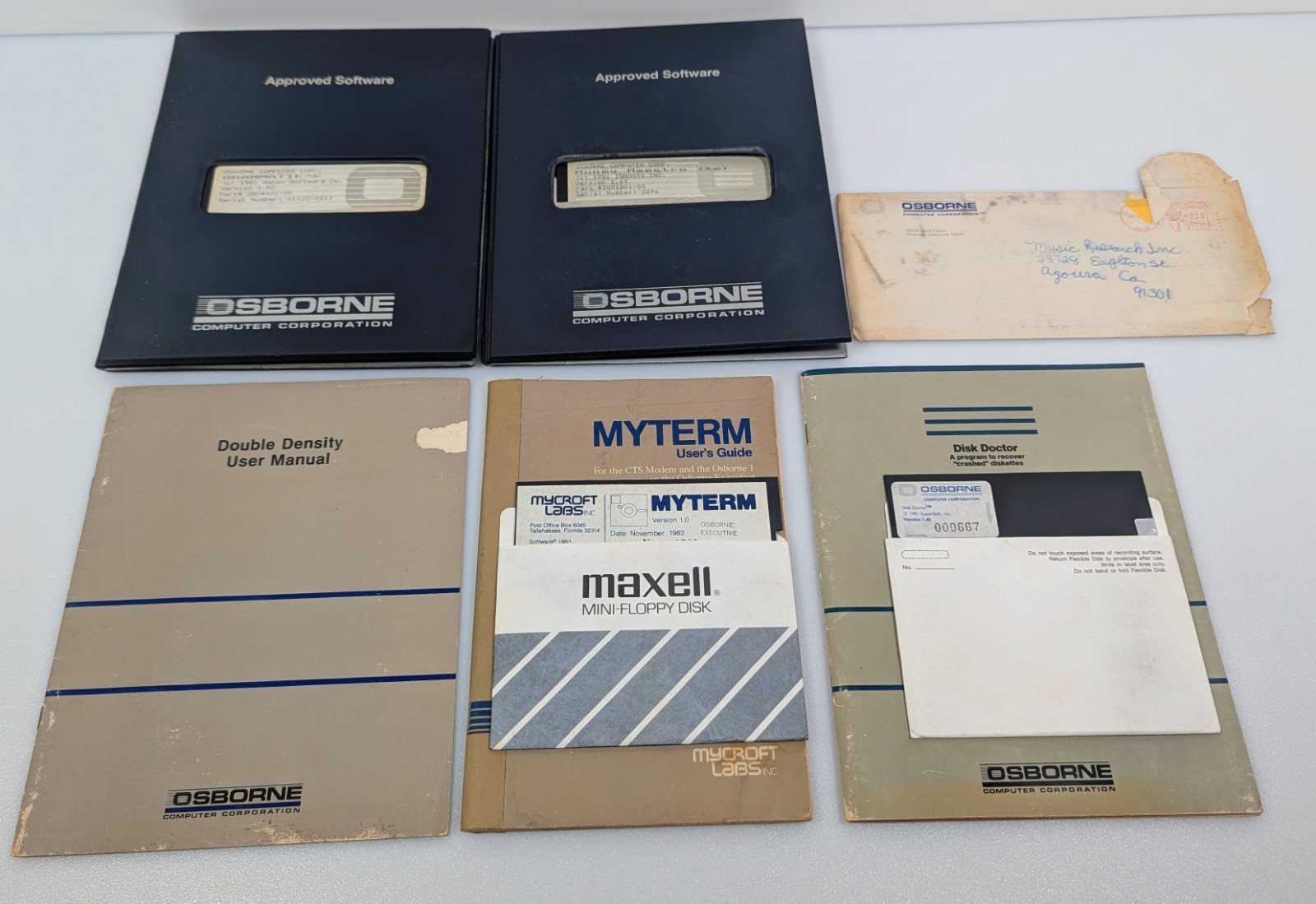 Osborne 5.25" Disk Software Lot w/ Manuals - Grammatik, Money Maestro, & More