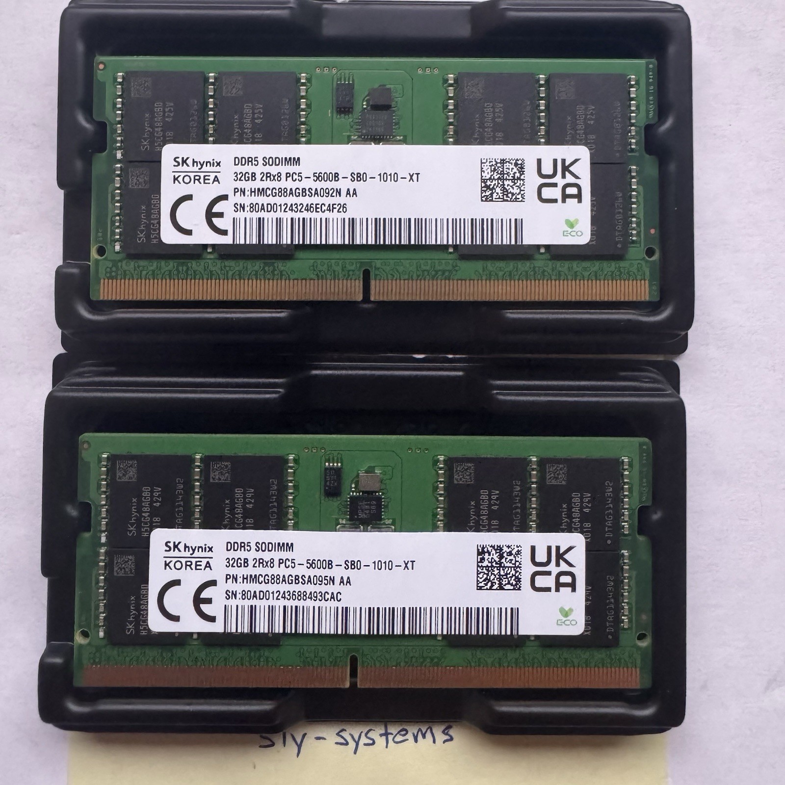 SK HYNIX 64GB DDR5 5600 SODIMM PC5-44800 LAPTOP MEMORY (2x32GB) RAM
