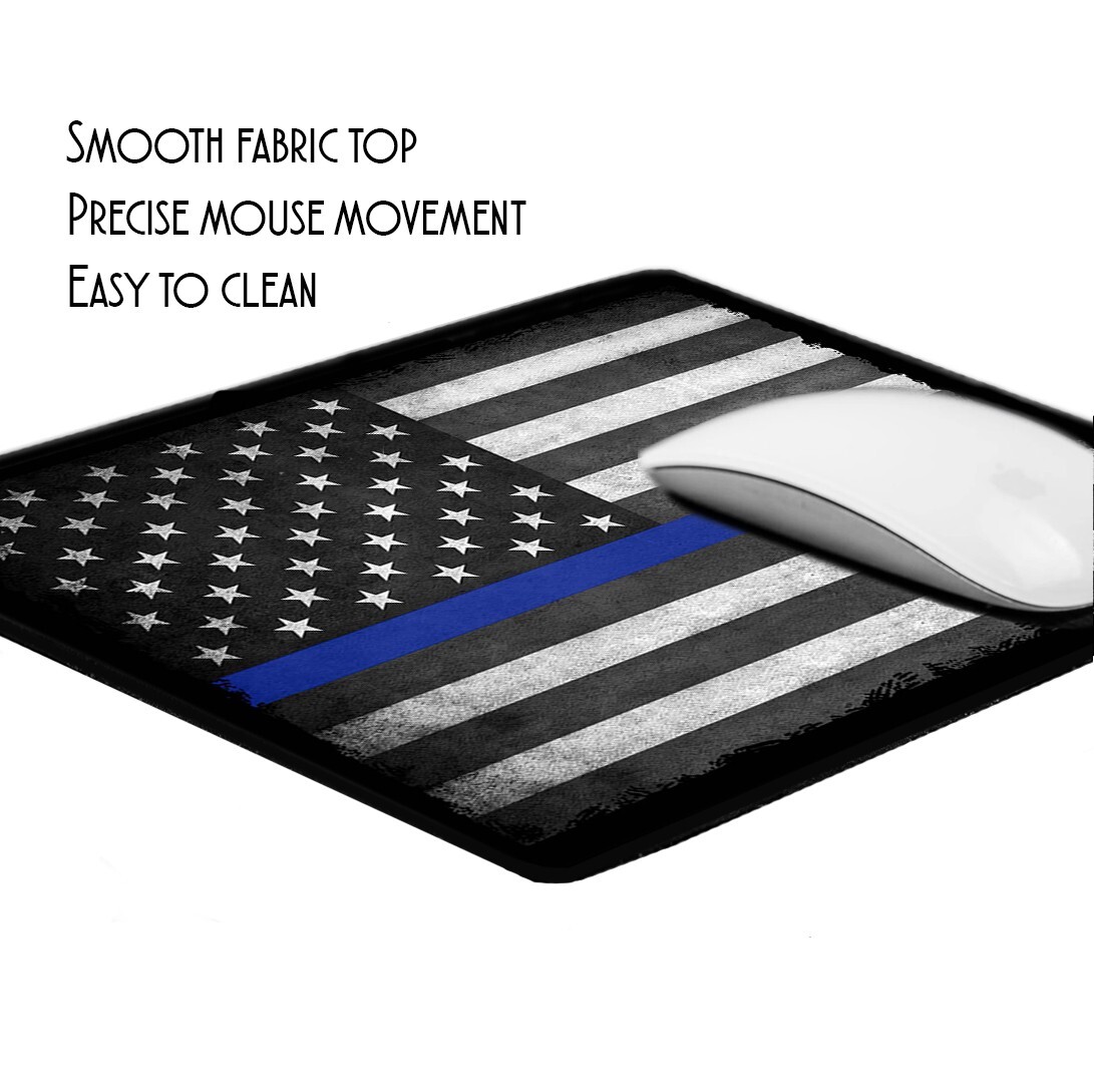 Thin Blue Line Alaska Subdued American Flag Enforcement Mouse Pad