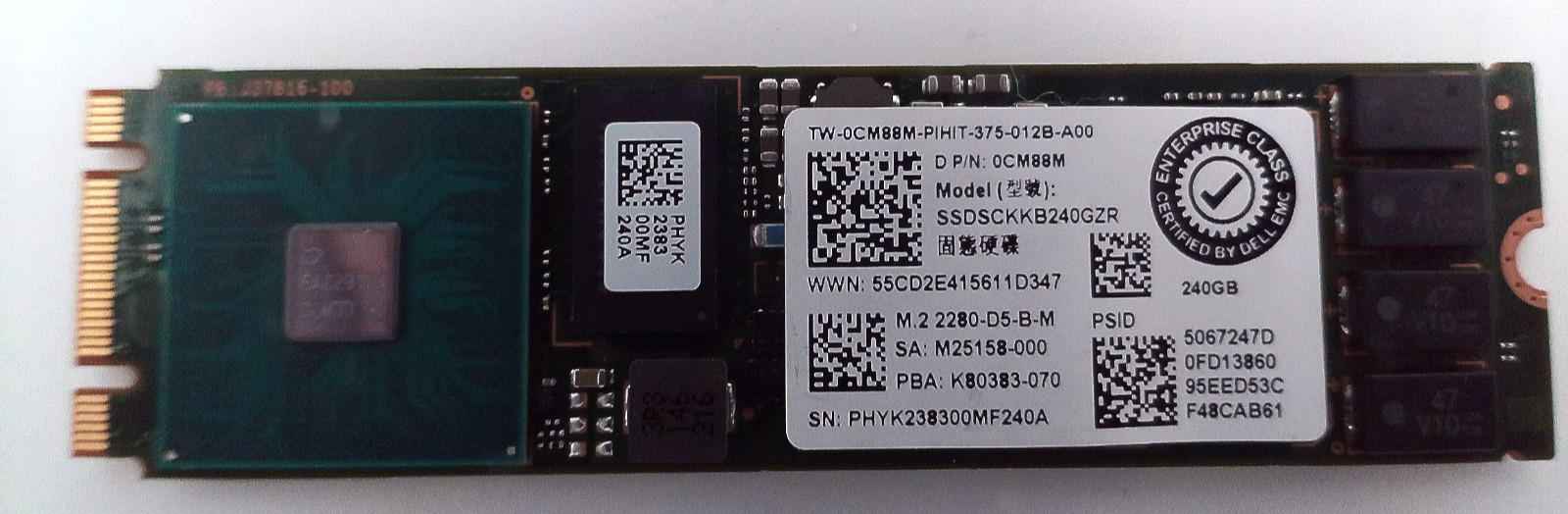 CERTIFIED REFURBISHED DELL INTEL 240GB SSD SATA 6GB FOR BOSS CARD (CM88M)
