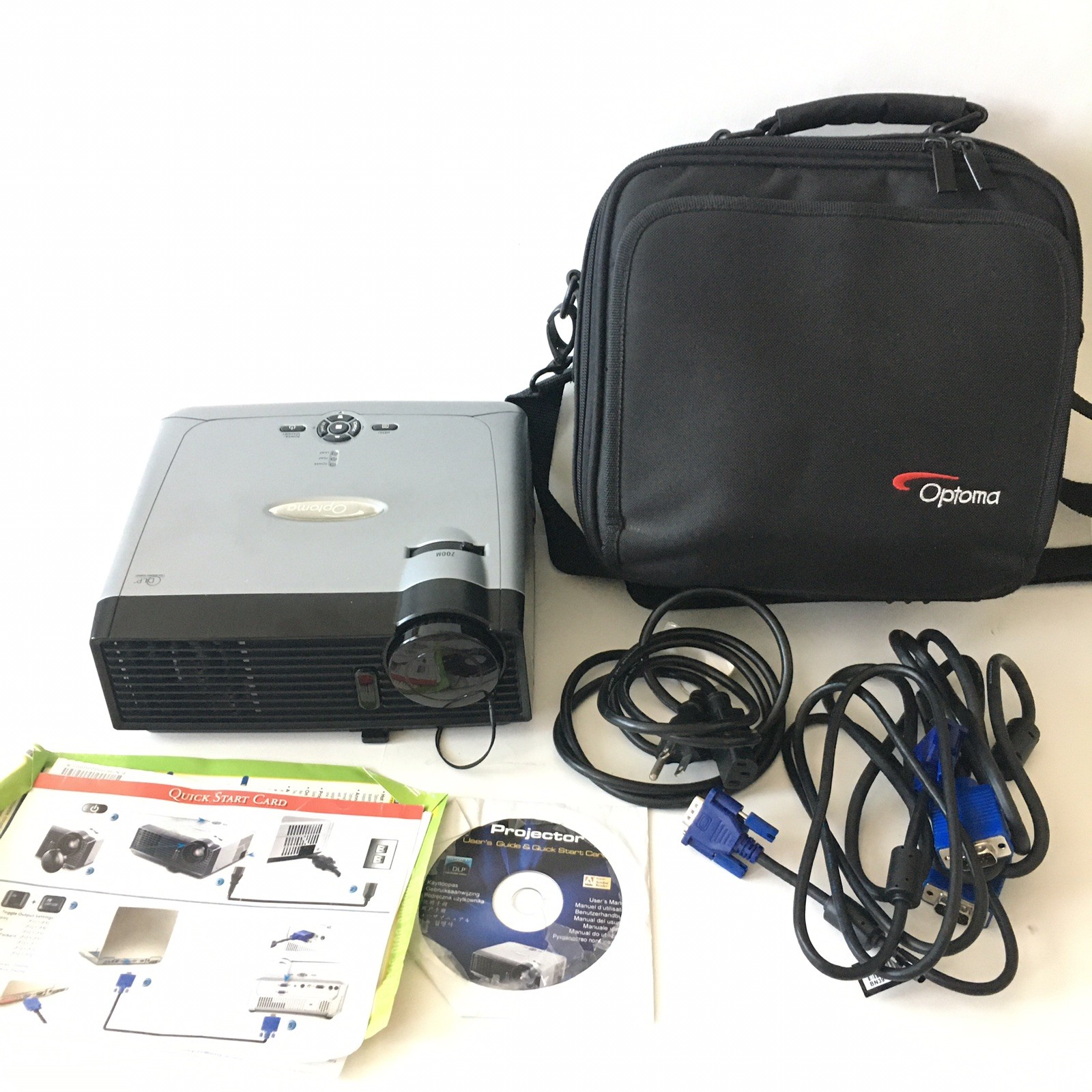 Optoma EP716 Projector w/ Padded Case, Cords, Manual and Software