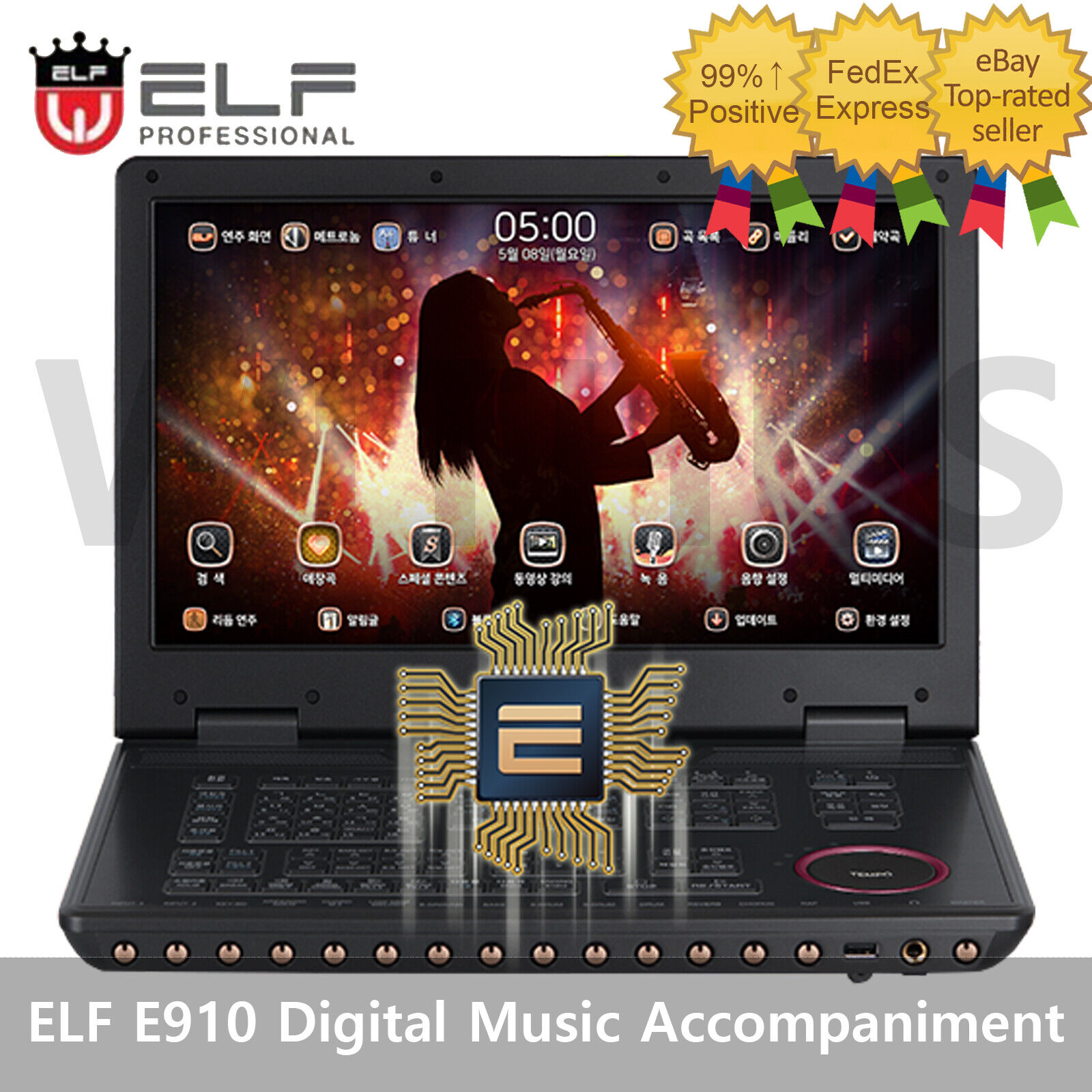 ELF 910 Digital Music Accompaniment midi Processor E-910 E910 with ELF Stand