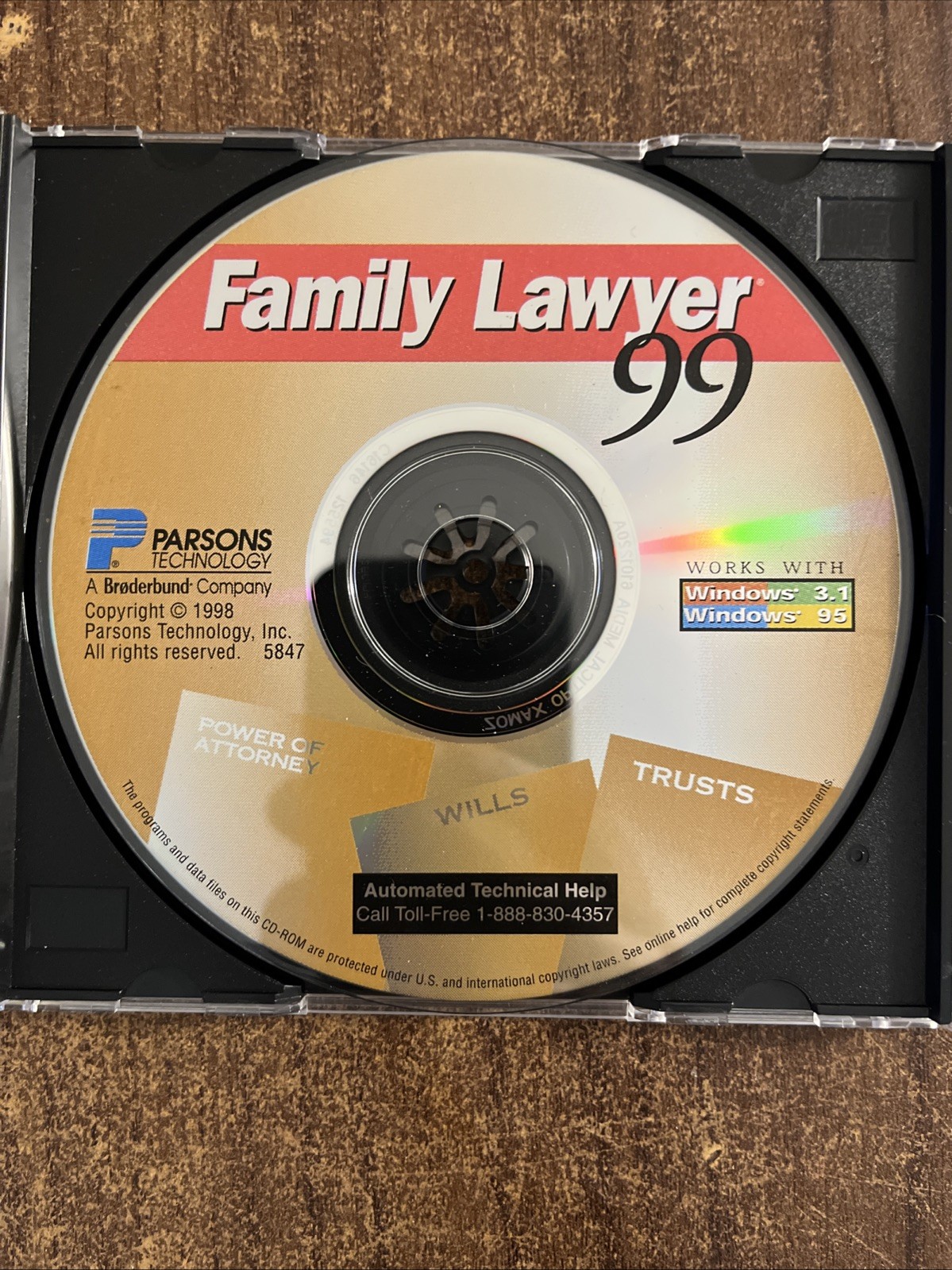 Family Lawyer 99 PC Cd Rom Parsons Technology 1999