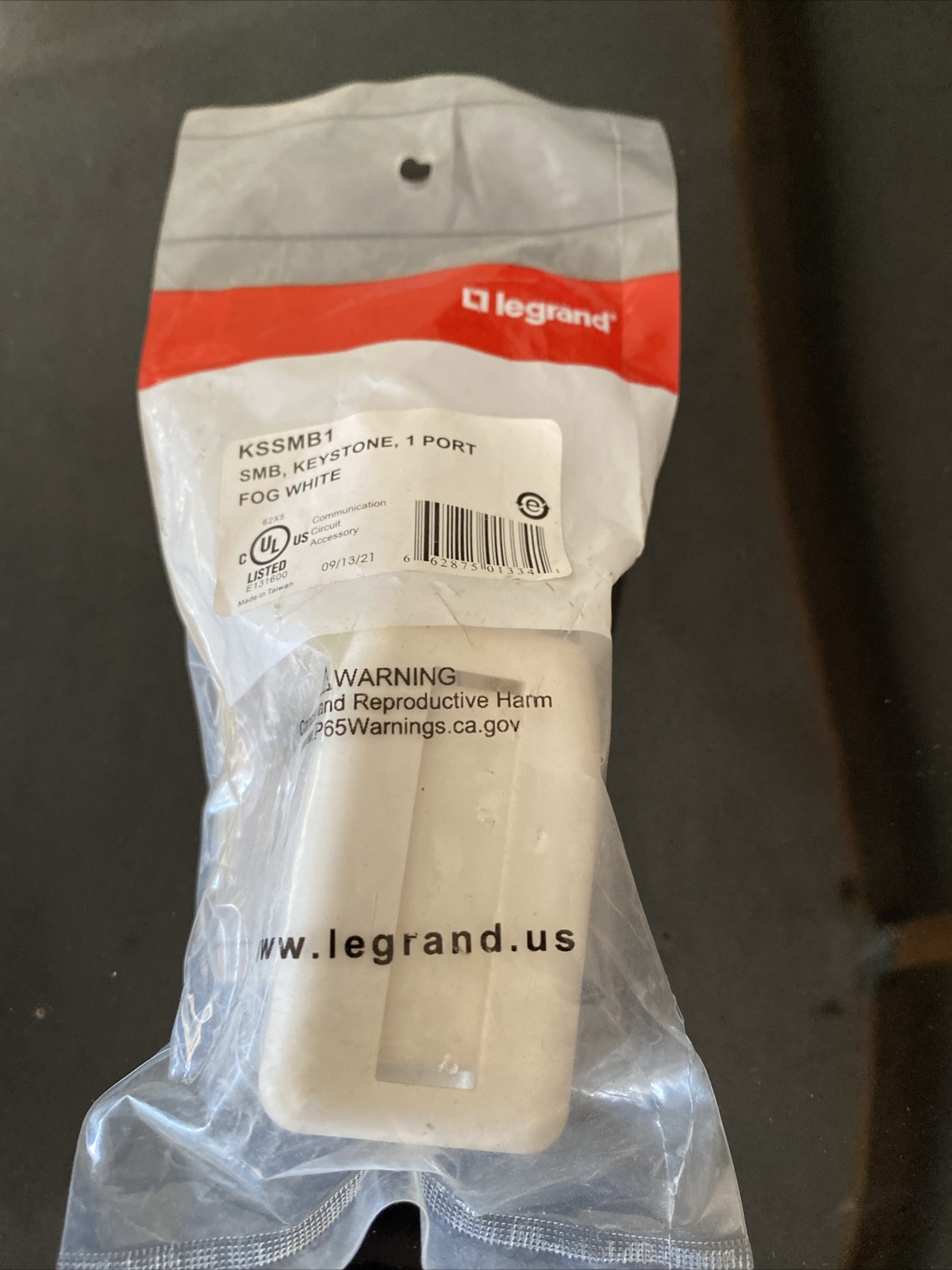 Legrand Keystone Surface Mount Box Plastic White Single Port KSSMB1-88