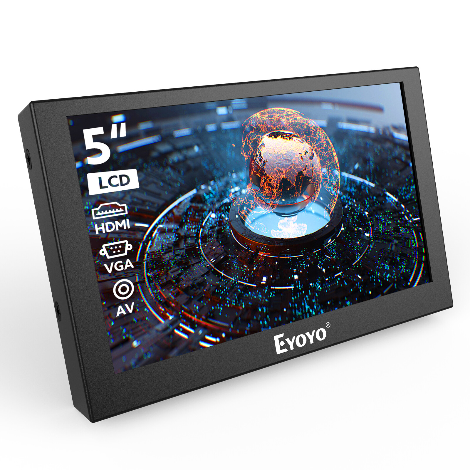 5 Inch Portable Monitor Built-in Speakers CCTV Security Monitor HDMI/VGA/BNC/AV