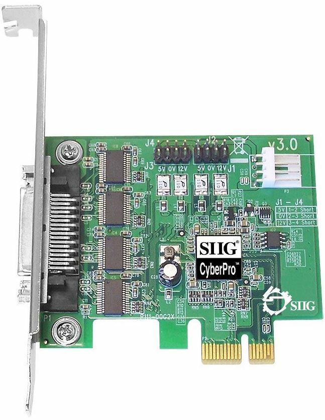 SIIG CyberPro CyberSerial 4S PCIe x1 Serial card JJ-E40011-S3