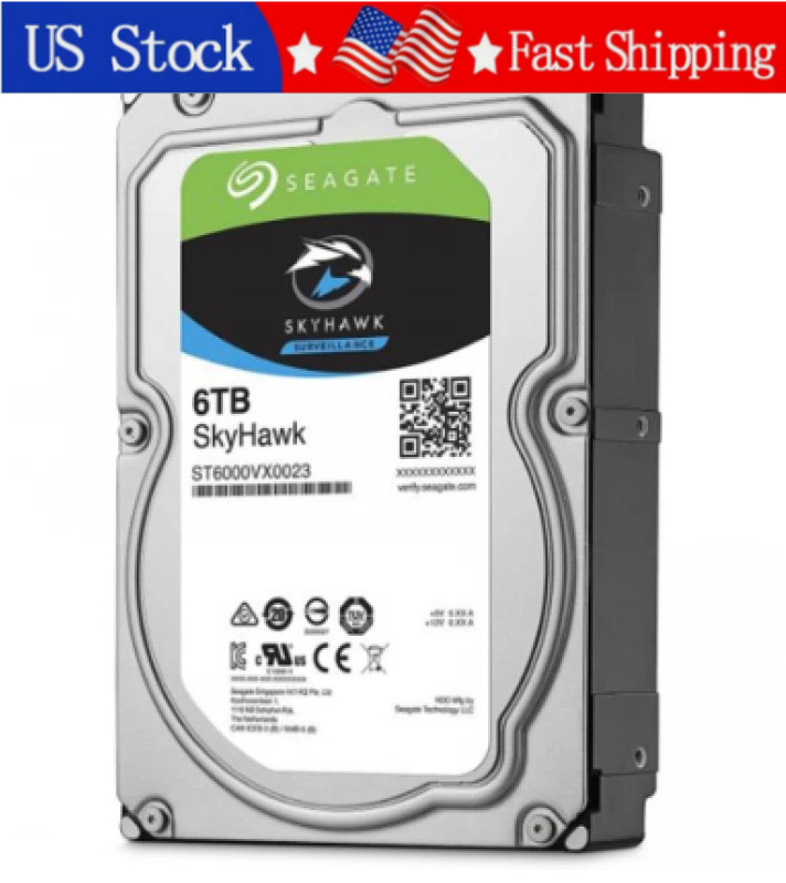 New Seagate ST6000VX0023 SkyHawk 6TB 3.5" SATA 6Gbps 256MB Surveillance HDD