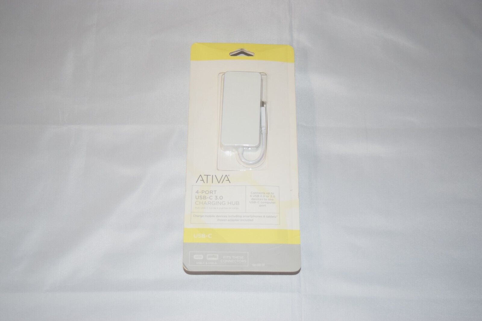 Ativa 4-Port USB-C 3.0 Hub, High-Speed Connectivity, White, 600-587 - NEW